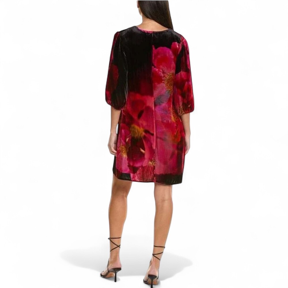 Johnny Was Velvet Floral Mini Shift Dress Size Large New $270‎ - Picture 2 of 11